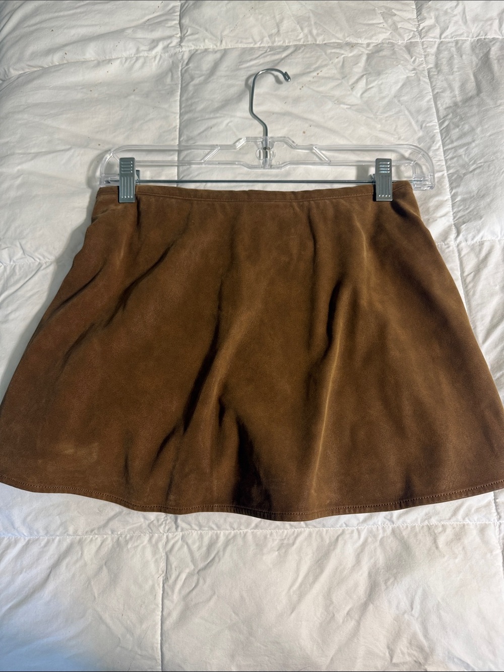 Free People Brown Faux Suede Skater Skirt